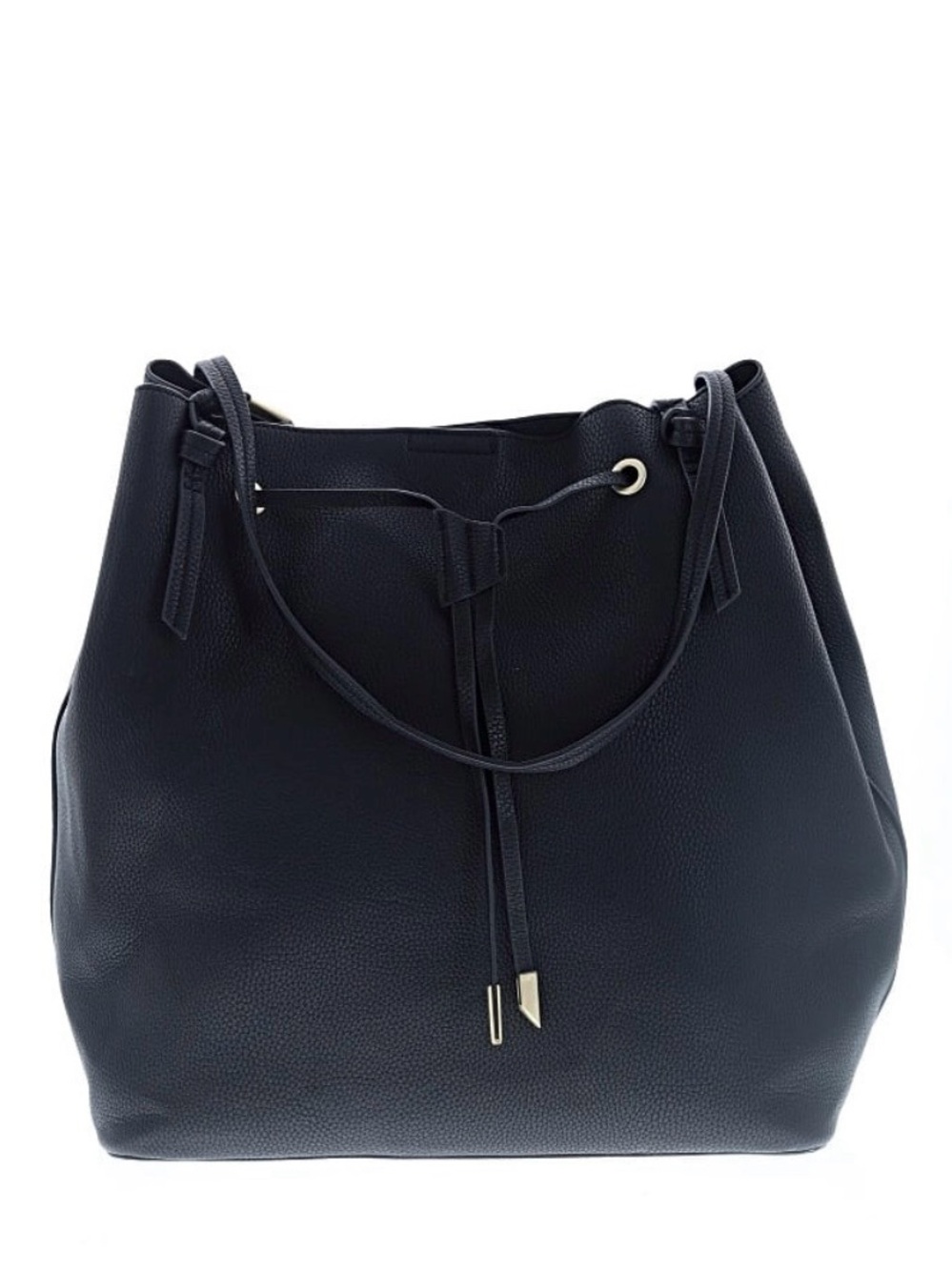 Foley + Corinna Pebbled Leather Drawstring Bucket Shoulder Bag w/Matching Pouch